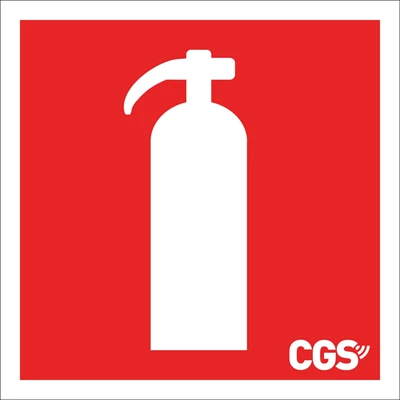 Skylt CGS Brandsläckare Vinyl 20x20cm röd/vit