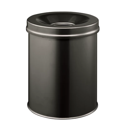 Papperskorg 15L metall rund Svart