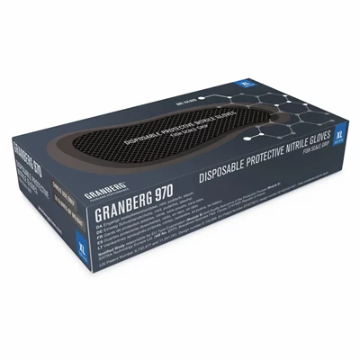 Nitrilhandske Kemikalie 114.970 Svart strl S 50st