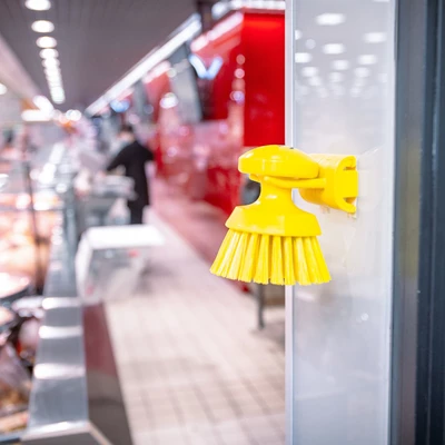Vikan Rund Handskurborste Hård Gul