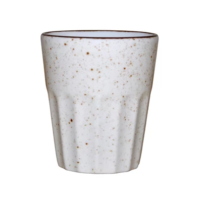 Mugg utan öra räfflad ljus creme 25cl