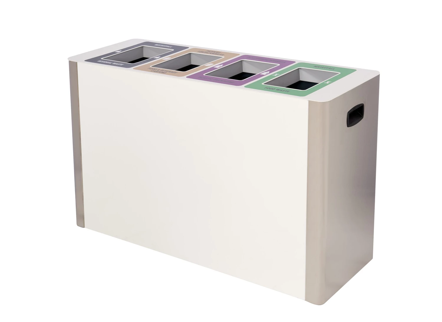 Longopac Bin Urban Commerz 4 Mini vit/rostfritt