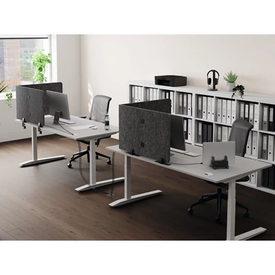 Bordsskärm Durable Effect 160 vikbar mörkgrå