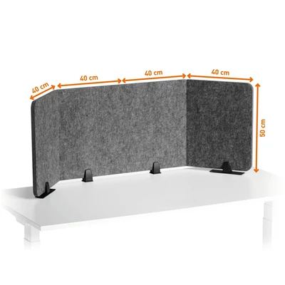 Bordsskärm Durable Effect 160 vikbar mörkgrå