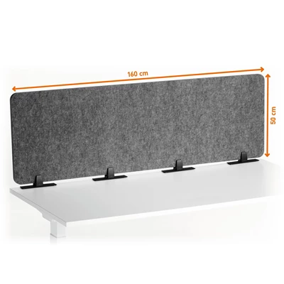 Bordsskärm Durable Effect 160 vikbar mörkgrå