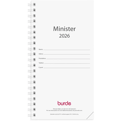 Kalender 2026 Minister refill