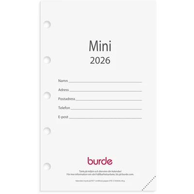 Kalender 2026 Mini kalendersats
