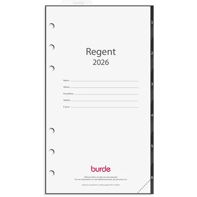Kalender 2026 Regent grundsats
