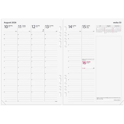 Kalender 2026 Business Systemkalalender brunt skin