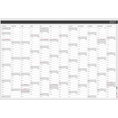 Väggkalender 2027 Väggblad Elegant 980x680 mm