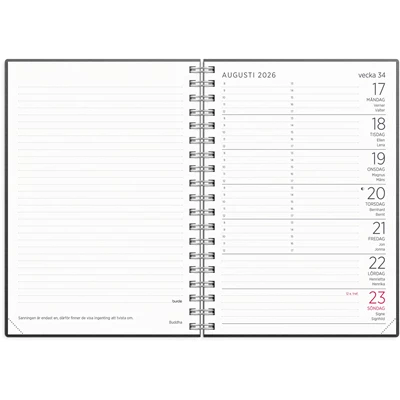 Kalender 2026 Liten Veckokalender Eco Line
