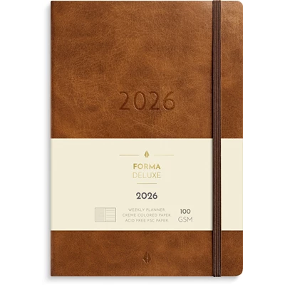 Kalender 2026 Stor Veckokalender Forma Deluxe brun