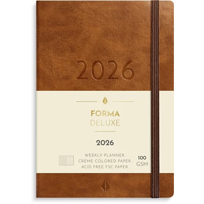Kalender 2026 Liten Veckokalender Forma Deluxe bru