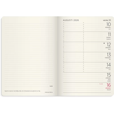 Kalender 2026 Liten Veckokalender Forma Deluxe sva