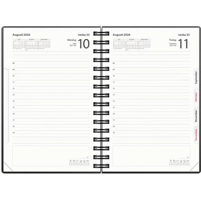Kalender 2026 Dagbok svart PP-plast