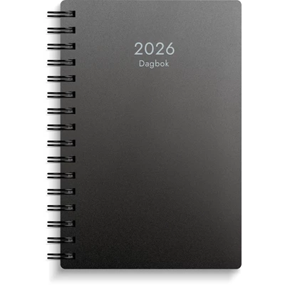 Kalender 2026 Dagbok svart PP-plast
