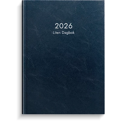 Kalender 2026 Liten Dagbok blått konstläder