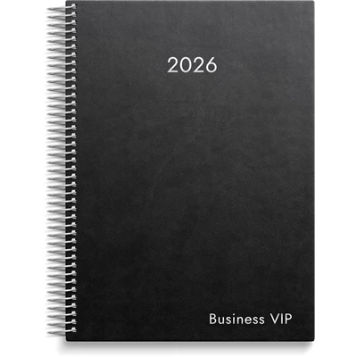 Kalender 2026 Business VIP svart konstläder