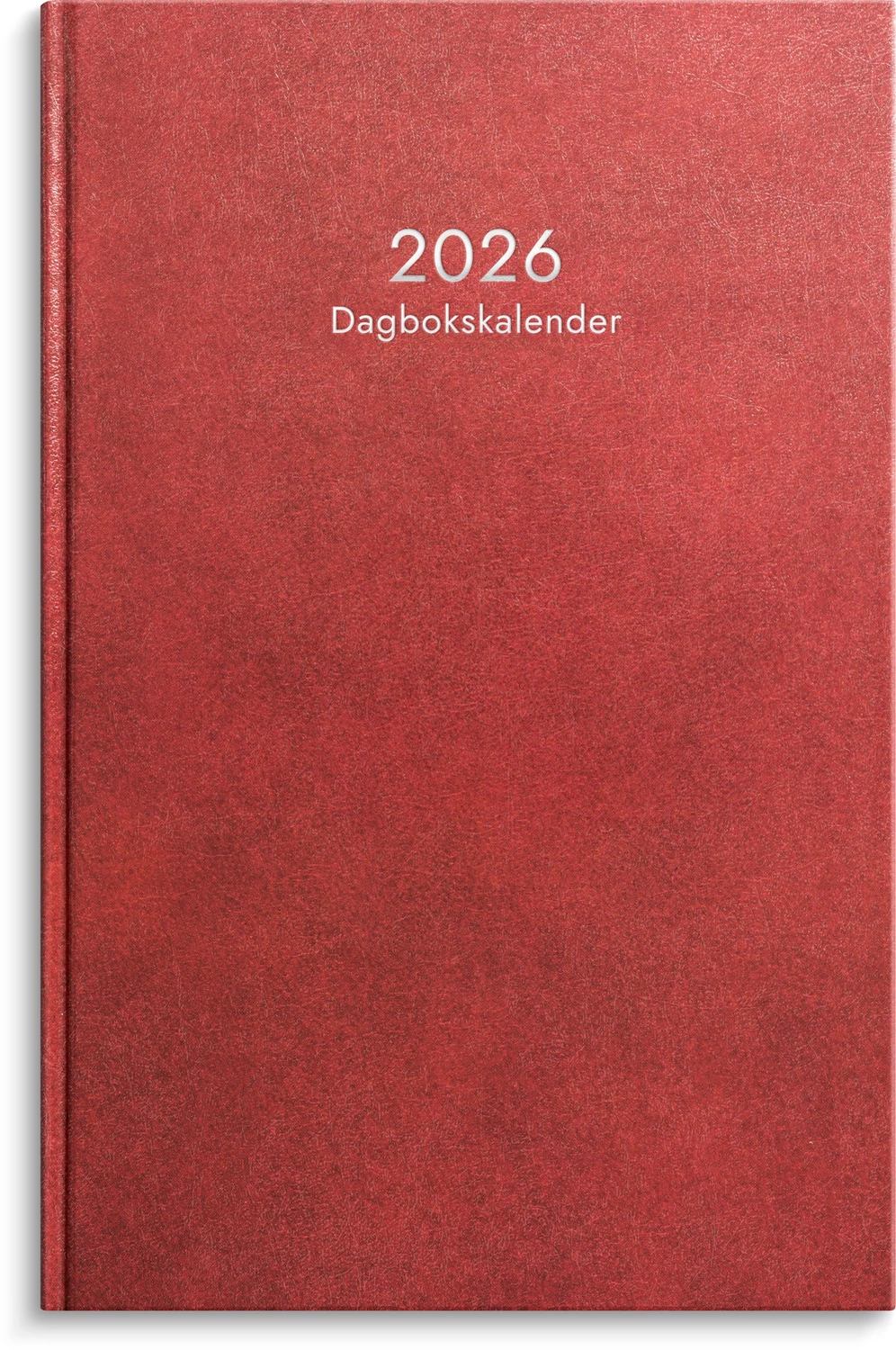 Kalender 2026 Dagbokskalender rött konstläder