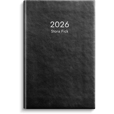 Kalender 2026 Stora Fick svart konstläder