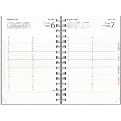 Kalender 2026 Tidkalender svart kartong