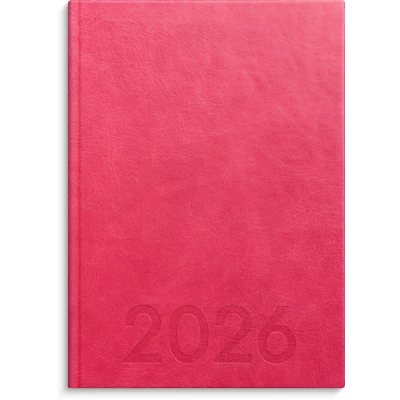 Kalender 2026 Weekly A5 rosa konstläder