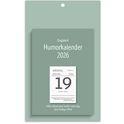 Kalender 2026 Väggplån med dagblock Humor
