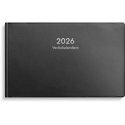 Kalender 2026 Veckokalendern svart plast
