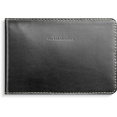 Kalender 2026 Veckokalendern svart konstläder