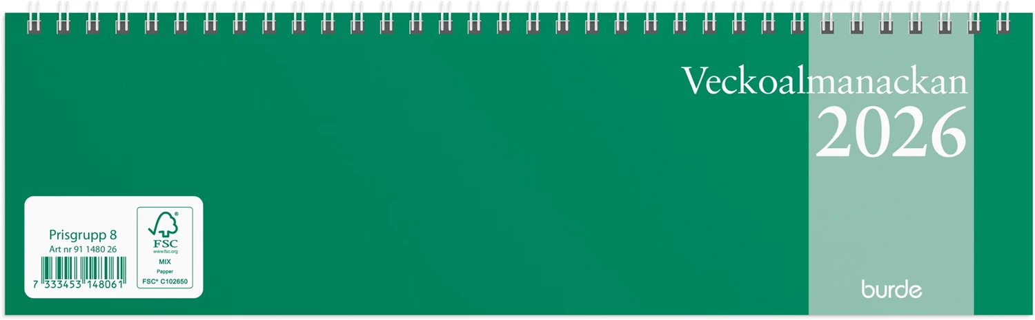 Kalender 2026 Veckoalmanackan