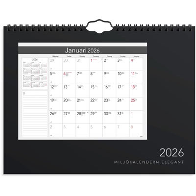 Väggkalender 2026 Miljökalendern Elegant