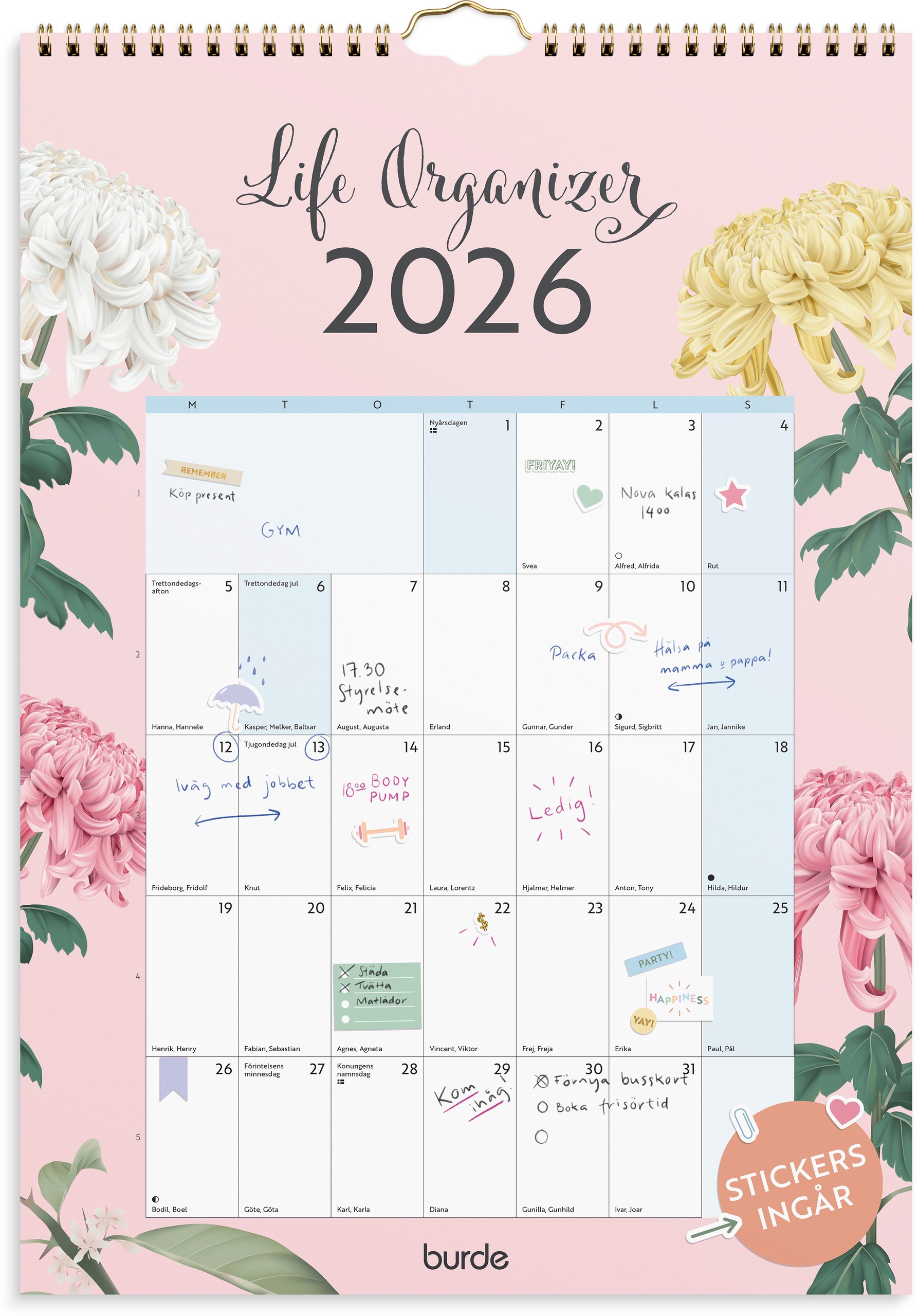 Väggkalender 2026 Life Organizer