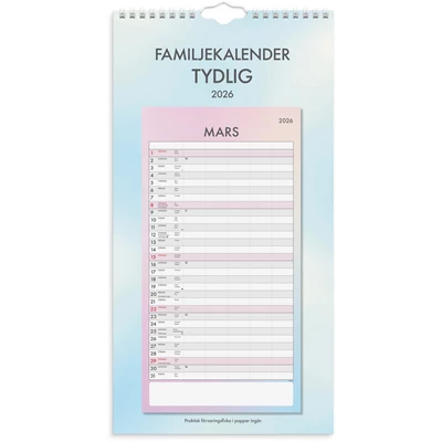 Familjekalender 2026 Tydlig