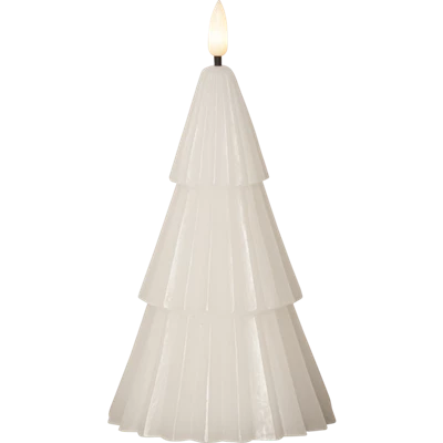 Blockljus LED Flamme Grany 9,5x15 cm vit