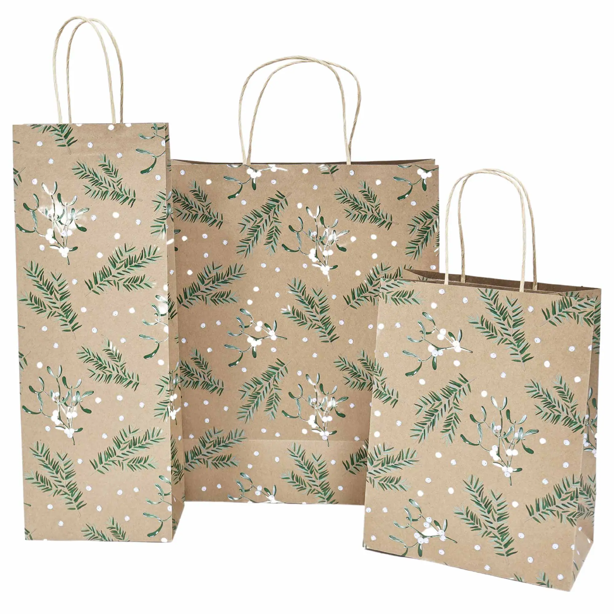 Presentpåse Mistletoe M 175x100x230mm 6st/fp