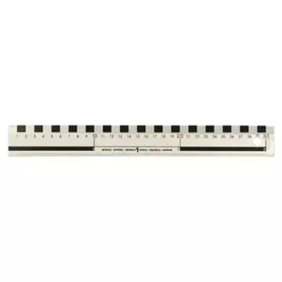 Linjal Plast 30cm Silver
