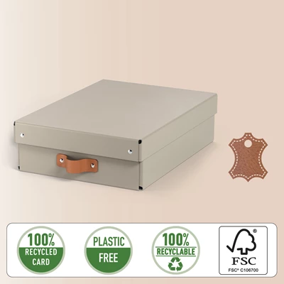 Förvaringslåda Leitz Puro M Låg Beige 2st/fp