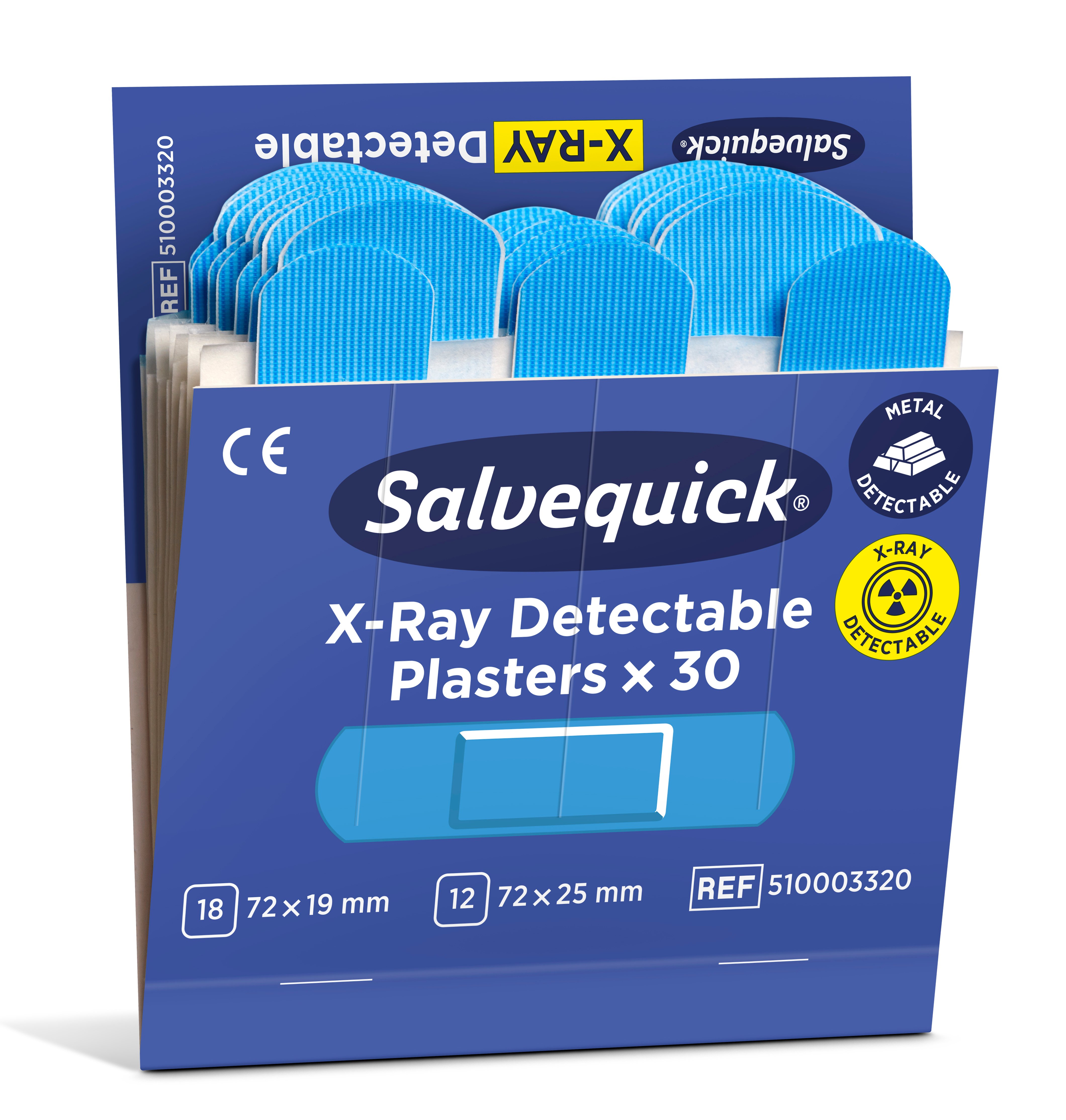 Plåster Cederoth X-Ray Blå Detekterbara 6-pack