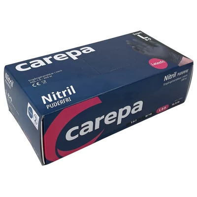 Nitrilhandske Carepa Svart puderfri strl L 200st
