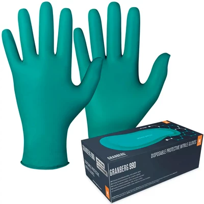 Nitrilhandske kemikalie 114.990 Grön strl S 100st