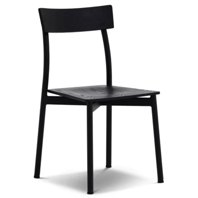 Trästol Venedig med metallben svart/svart