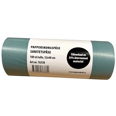 Sanitetspåse m tryck Grå 100st/rl x 10rl