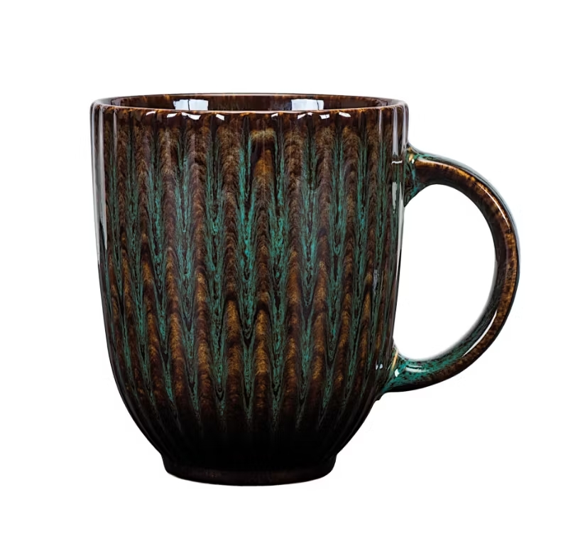 Mugg Blocho Daisy 35cl Grönsvart dekor