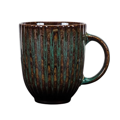 Mugg Blocho Daisy 35cl Grönsvart dekor