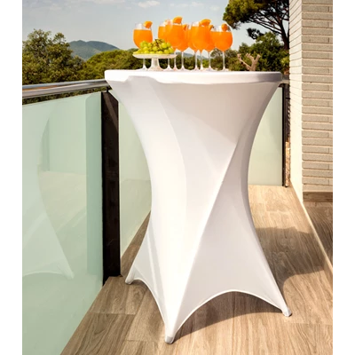 Stretchöverdrag runda ståbord Ø80cm 110cm Vit