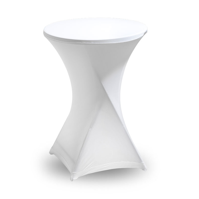 Stretchöverdrag runda ståbord Ø80cm 110cm Vit