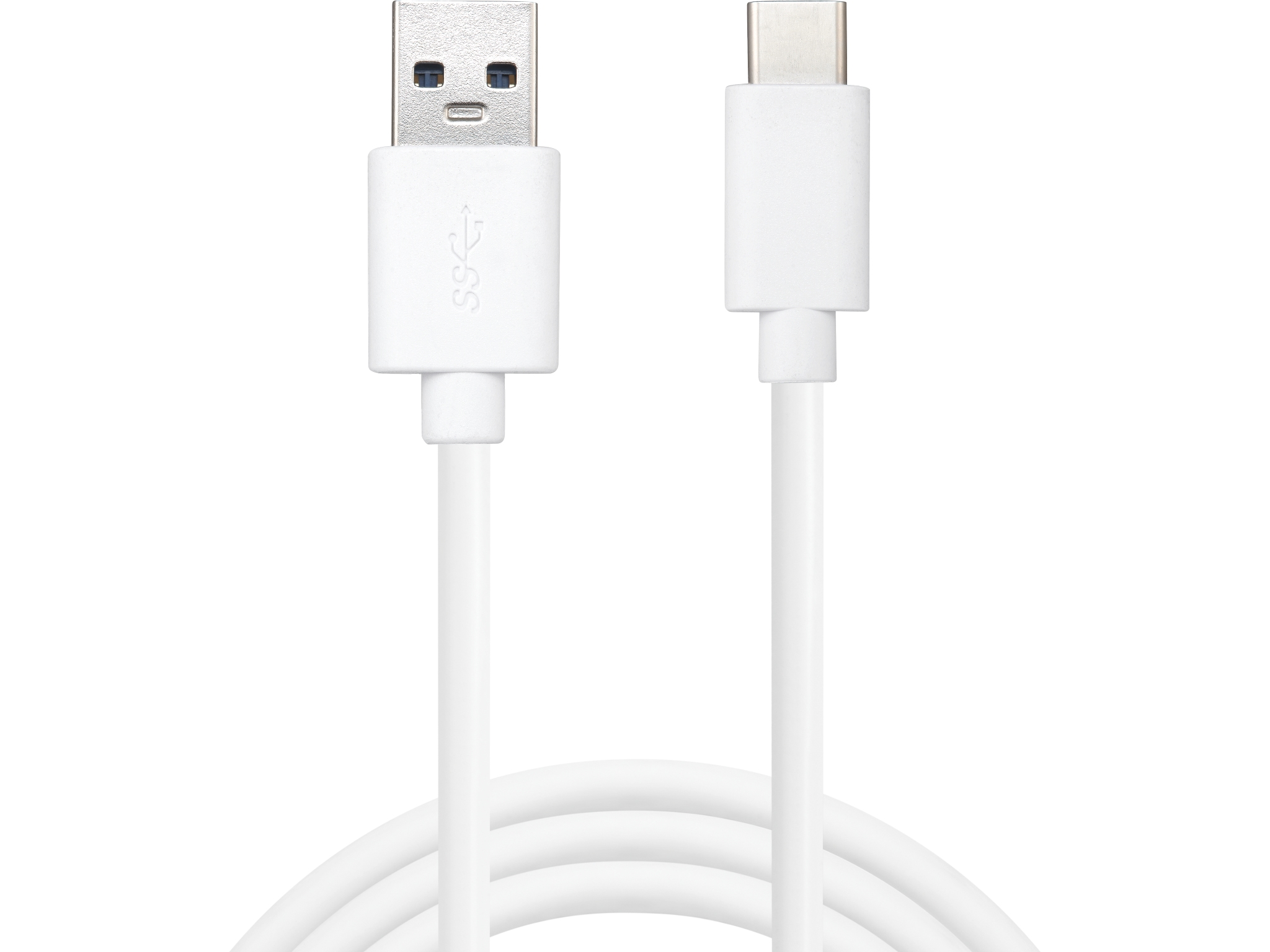 Kabel USB-C- USB-A 2,0 1m Vit