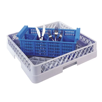 Diskkorg för bestick 8-fack blå