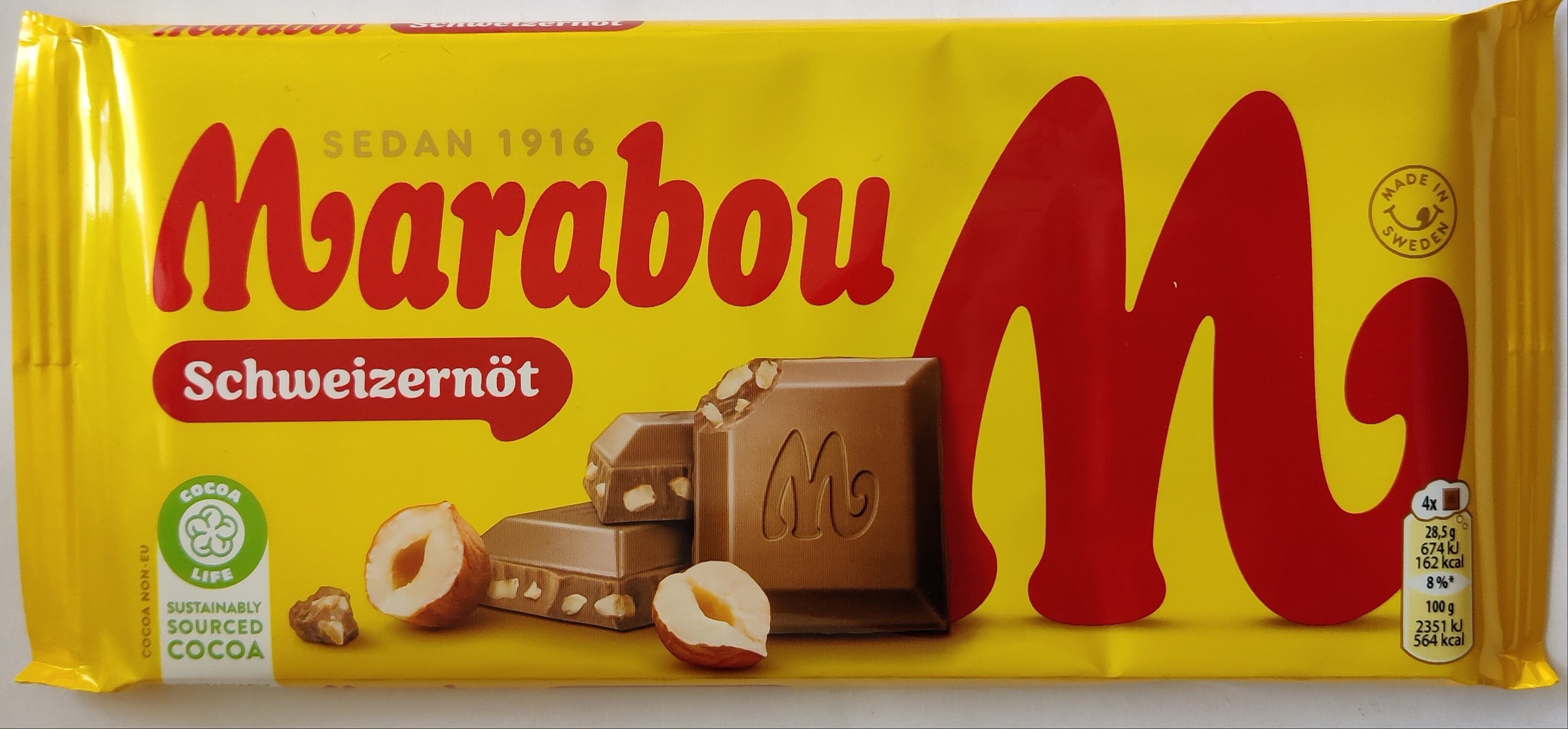 Mjölkchoklad Marabou Schweizernöt 90g 24st/fp