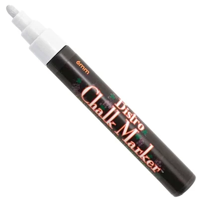 Griffel/Glas penna 6mm rund vit 6st